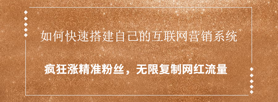 封神学员特训营：快速搭建自己的互联网营销系统，疯狂涨精准粉丝，无限复制网红流量-摸金项目网