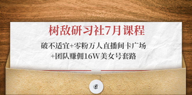 树敌研习社7月课程：破不适宜+零粉万人直播间卡广场+团队赚佣16W美女号套路-摸金项目网