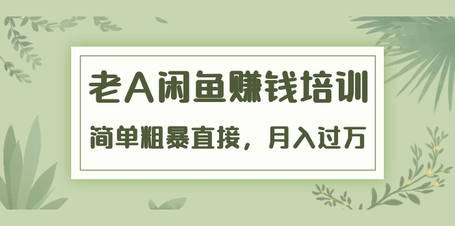 《老A闲鱼赚钱培训》简单粗暴直接，月入过万真正的闲鱼战术实课（51节课）-摸金项目网