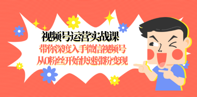 视频号运营实战课，带你深度入手微信视频号1.0，从0粉丝开始快速涨粉变现-摸金项目网