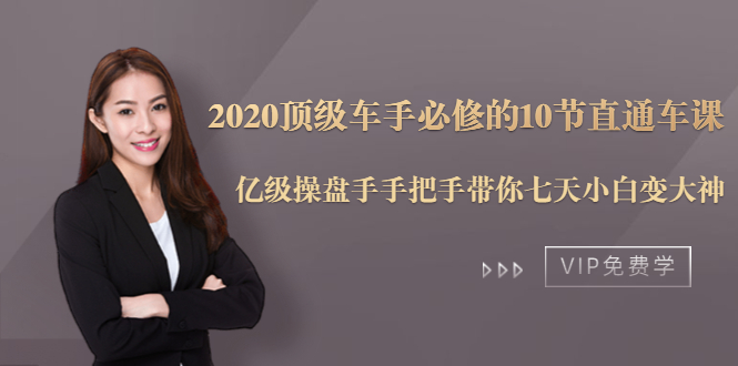 2020顶级车手必修的10节直通车课：亿级操盘手手把手带你七天小白变大神-摸金项目网