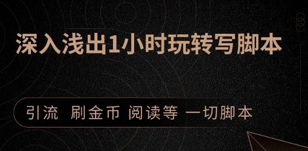 引流脚本实战课：1小时深入浅出视频实操讲解，教你0基础学会写引流脚本-摸金项目网
