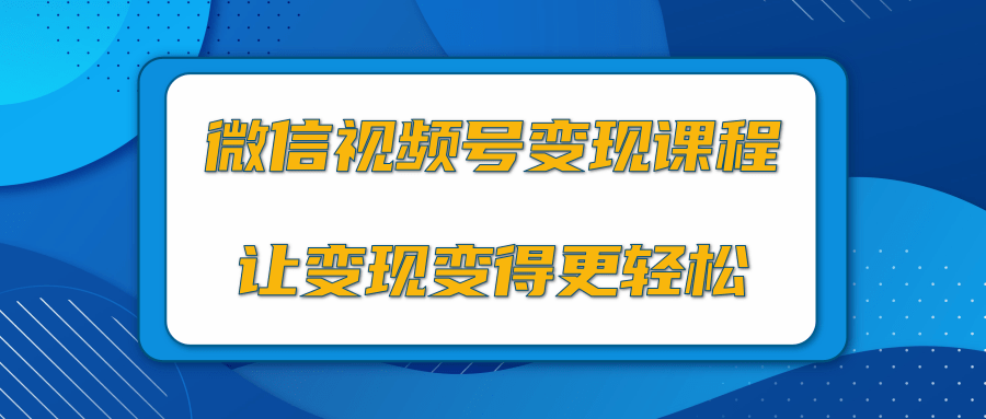 微信视频号变现项目，0粉丝冷启动项目和十三种变现方式-摸金项目网