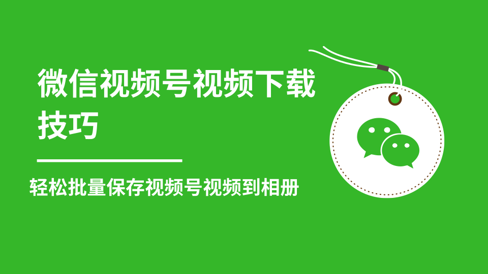 微信视频号视频下载技巧，轻松批量保存视频号等无水印视频到相册-摸金项目网