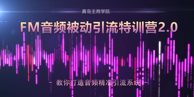 黄岛主·FM音频引流特训营2.0：独家引流模式，单账号50W+播放量，轻松变现-摸金项目网