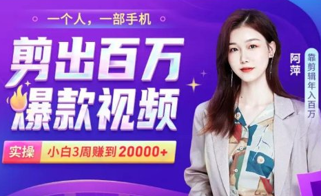 小白易上手的手机剪辑赚钱课，抓住短视频风口月赚2万+-摸金项目网