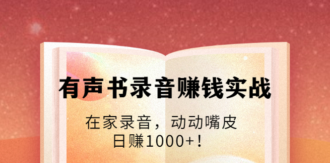 有声书录音赚钱实战：在家录音，动动嘴皮，日赚1000+！-摸金项目网