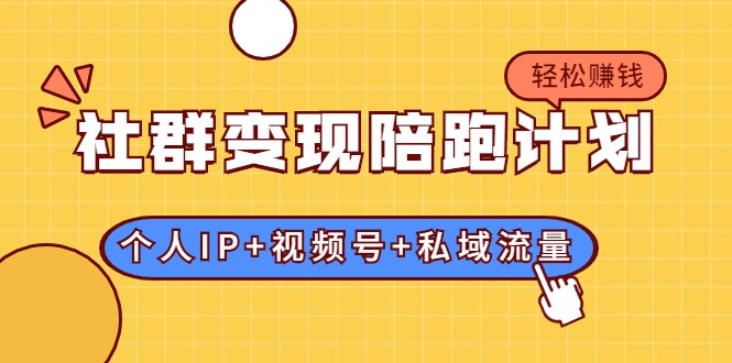 社群变现陪跑计划：建立“个人IP+视频号+私域流量”的社群商业模式轻松赚钱-摸金项目网