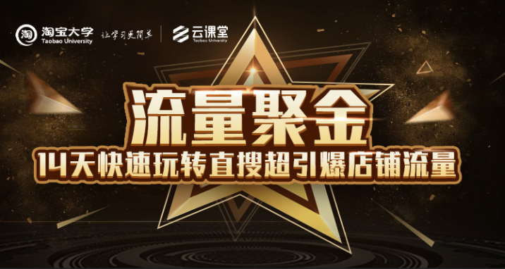 淘宝大学：流量聚金14天快速玩转直搜，超引爆店铺流量，价值8800元-摸金项目网