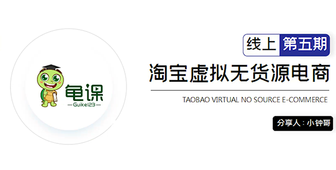 龟课·淘宝虚拟无货源电商5期，全程直播 现场实操，一步步教你轻松实现躺赚-摸金项目网