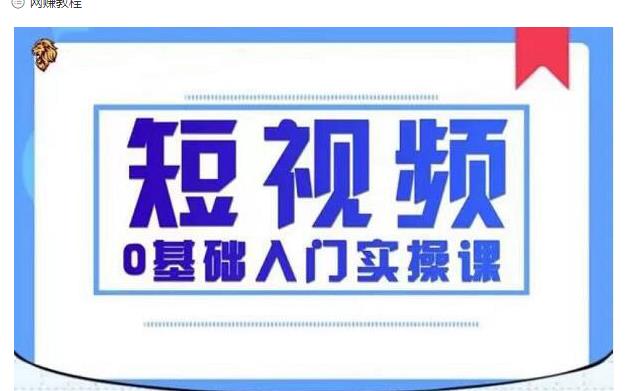 2021短视频0基础入门实操课，新手必学，快速帮助你从小白变成高手-摸金项目网