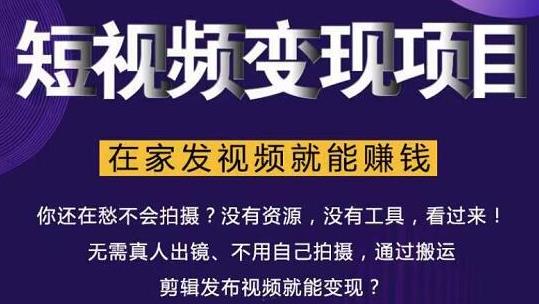 在家也能操作的短视频赚钱项目，无需真人，不用拍摄，纯搬运月入2到5万-摸金项目网