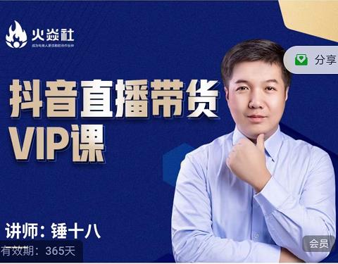锤十八-抖音直播带货VIP课，专注直播带货有效盈利模式-摸金项目网