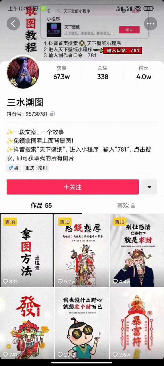 国潮壁纸变现项目，新手可操作日赚200+【素材+软件+教程】-摸金项目网
