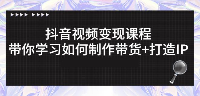 抖音短视频变现课程：带你学习如何制作带货+打造IP【41节】-摸金项目网