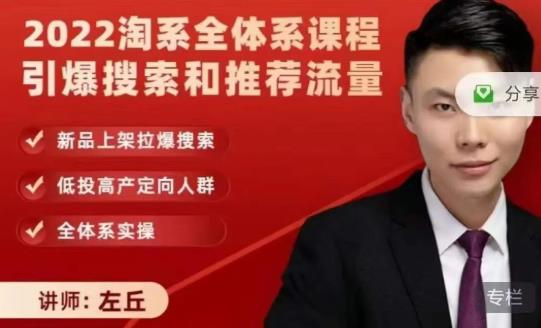 2022淘系全体系课程引爆搜索和推荐流量，新品上架拉爆搜索-摸金项目网