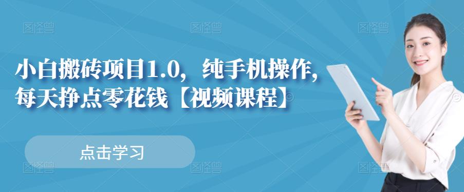 小白搬砖项目1.0，纯手机操作，每天兼职挣点零花钱-摸金项目网