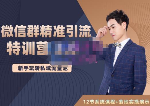 陆明明·微信群精准引流特训营3.0，借助微信群进行引流操作，打造私域流量池-摸金项目网