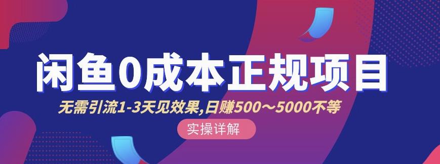 宇晨闲鱼无货源，十几节课程丰富讲诉闲鱼卖货技巧，价值6980-摸金项目网