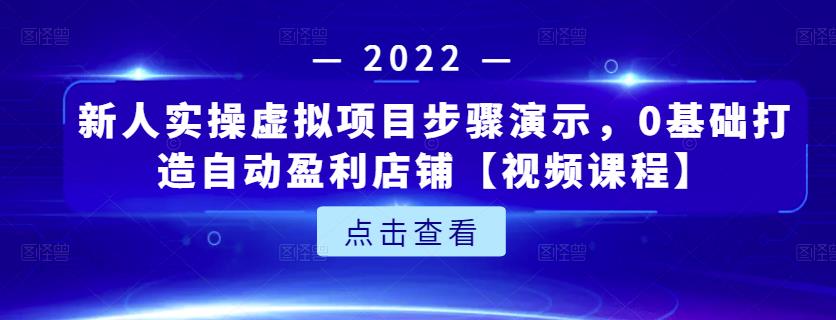 新人实操虚拟项目步骤演示，0基础打造自动盈利店铺【视频课程】-摸金项目网
