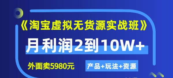 程哥《淘宝虚拟无货源实战班》线上第四期：月利润2到10W+（产品+玩法+资源)-摸金项目网