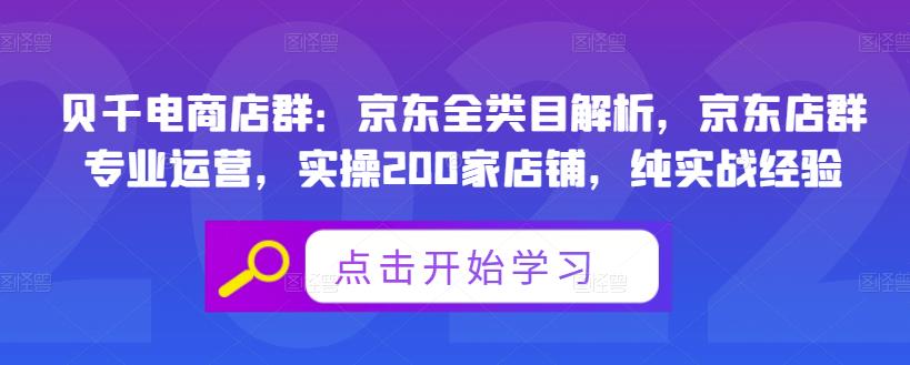 贝千电商店群：京东全类目解析，京东店群专业运营，实操200家店铺，纯实战经验-摸金项目网