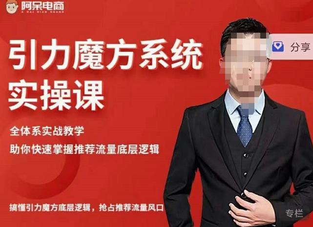 阿呆-引力魔方系统实操课，全体系实战教学，助你快速掌握推荐流量底层逻辑-摸金项目网