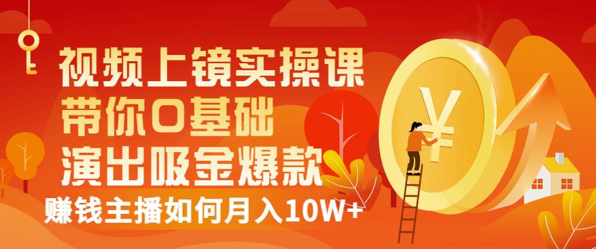 视频上镜实操课：带你0基础演出吸金爆款，赚钱主播如何月入10W+-摸金项目网