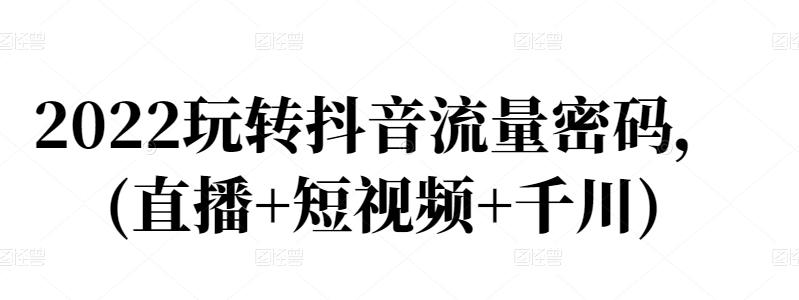 2022玩转抖音流量密码，(直播+短视频+千川)-摸金项目网