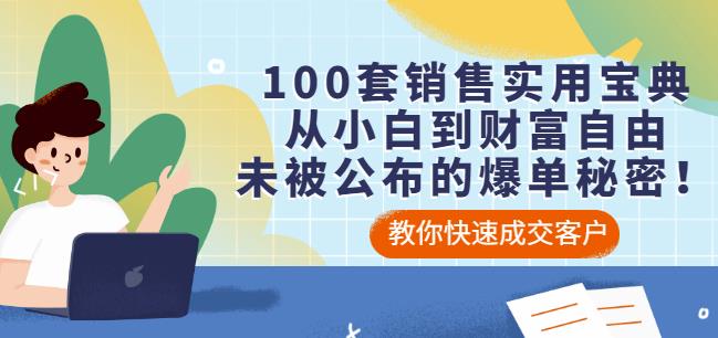 100套销售实用宝典：从小白到财富自由，未被公布的爆单秘密！-摸金项目网