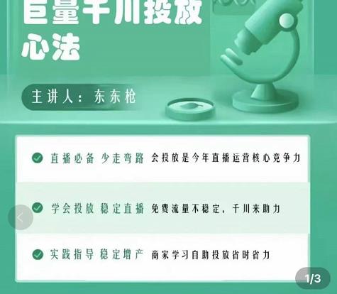 巨量千川优化师投放实操课，学会投放，稳定直播，稳定增产-摸金项目网