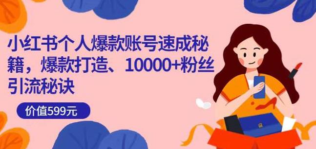 小红书个人爆款账号速成秘籍，爆款打造、10000+粉丝引流秘诀-摸金项目网