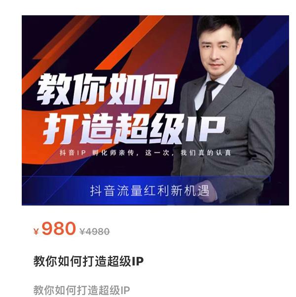 教你如何打造超级IP，抖音流量红利新机遇（价值980元）-摸金项目网