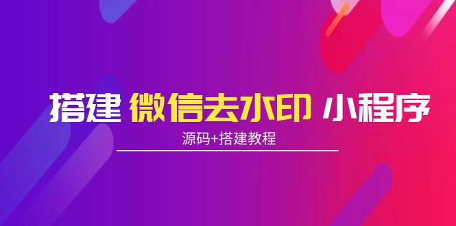 搭建微信去水印小程序 带流量主【源码+搭建教程】-摸金项目网