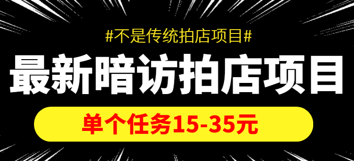 最新暗访拍店信息差项目，单个任务15-35元（不是传统拍店项目）-摸金项目网