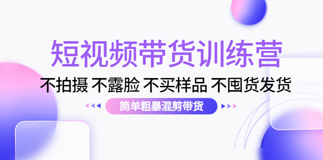 短视频带货训练营：不拍摄 不露脸 不买样品 不囤货发货 简单粗暴混剪带货（第三期）-摸金项目网