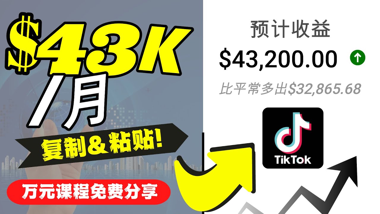2022抖音国际版Tiktok赚钱项目：每天上传一个视频就轻松月入$43200-摸金项目网