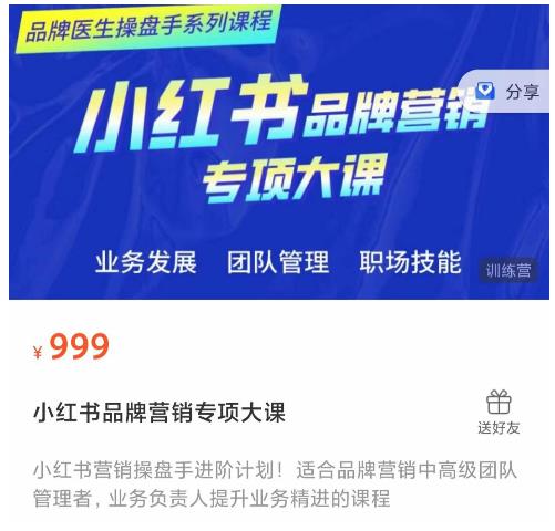 小红书品牌营销专项大课，操盘手进阶，一套能让你提升业务精进的课程-摸金项目网