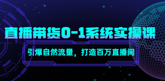 直播带货0-1系统实操课，引爆自然流量，打造百万直播间-摸金项目网