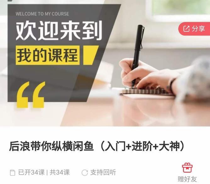后浪带你纵横闲鱼（入门+进阶+大神），闲鱼最新玩法，简单粗暴-摸金项目网