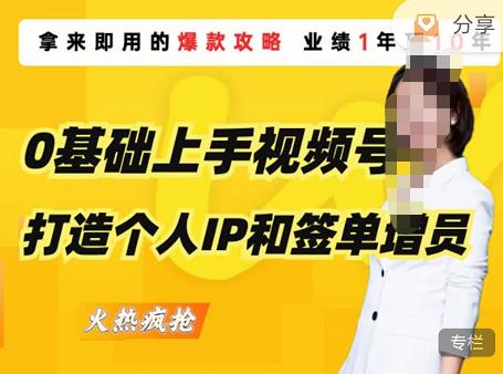 0基础上手视频号打造个人IP和签单增员，保险从业者即学即用的视频号爆款攻略，助你变现百万保费-摸金项目网