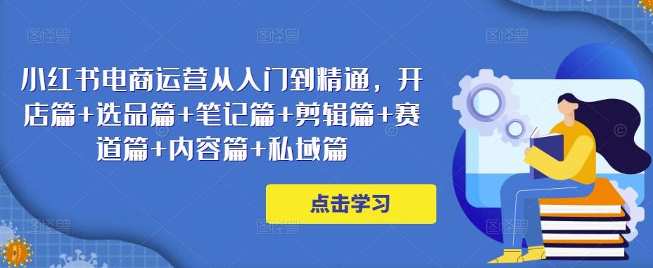 小红书电商运营从入门到精通，开店篇+选品篇+笔记篇+剪辑篇+赛道篇+内容篇+私域篇-摸金项目网