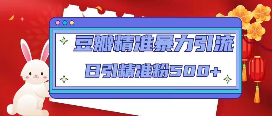 豆瓣精准暴力引流，日引精准粉500+【12课时】-摸金项目网