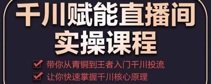 千川赋能直播间实操课程，带你从青铜到王者的入门千川投流，让你快速掌握千川核心原理-摸金项目网