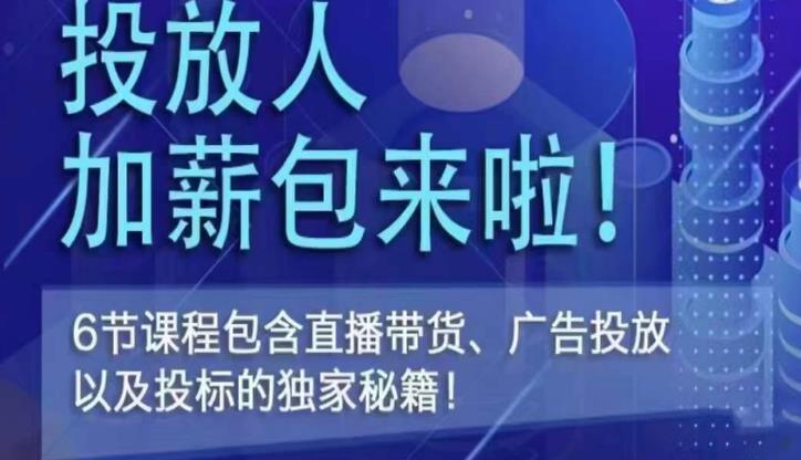 三里屯·投放人薪资包，6节直播课，包含直播带货、广告投放、以及投标的独家秘籍-摸金项目网
