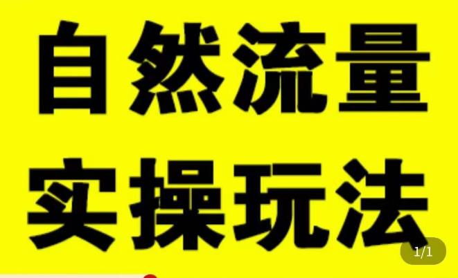 拼多多自然流量天花板，拼多多自然流的实操玩法，自然流量是怎么来的，如何开车带来自然流等知识-摸金项目网