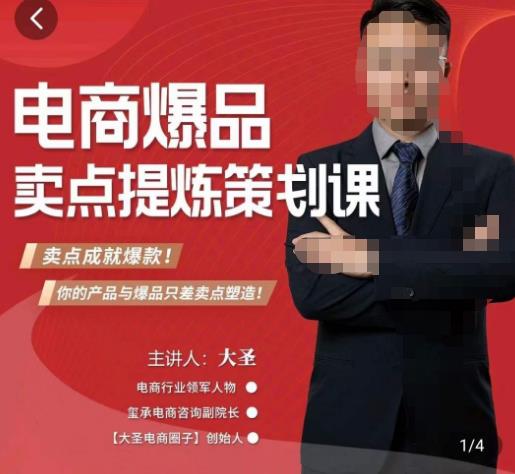 大圣·电商标品爆款卖点策划课，标品卖点成就爆款，可落地卖点提炼课-摸金项目网