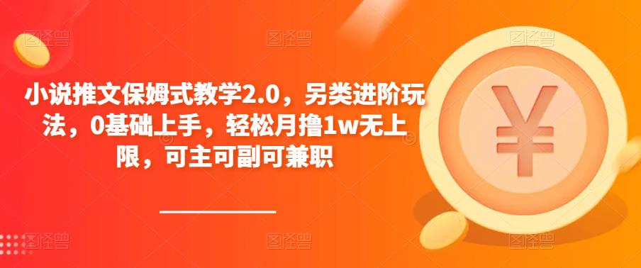 小说推文保姆式教学2.0，另类进阶玩法，0基础上手，轻松月撸1w无上限，可主可副可兼职-摸金项目网