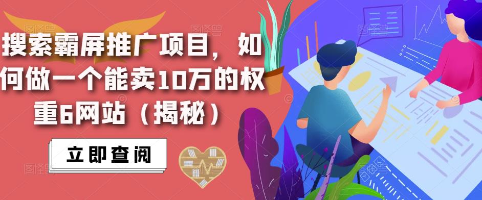 搜索霸屏推广项目，如何做一个能卖10万的权重6网站（揭秘）-摸金项目网
