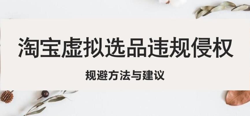 淘宝虚拟违规侵权规避方法与建议，6个部分详细讲解，做虚拟资源必看-摸金项目网